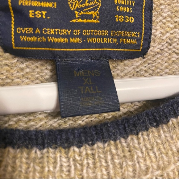 Men's XL Tall Woolrich Wool Nylon Mix Knit Sweater - Picture 2 of 12